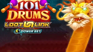 Tampilan layar utama permainan slot 101 Drums dengan tema perkusi yang dinamis