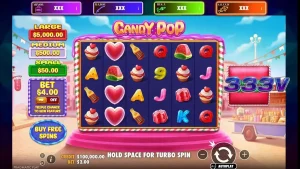 Tampilan visual cerah dan penuh permen dari slot Candy Pop